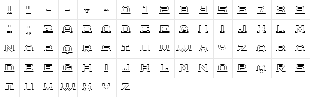 Connected Hollow Regular  glyph index