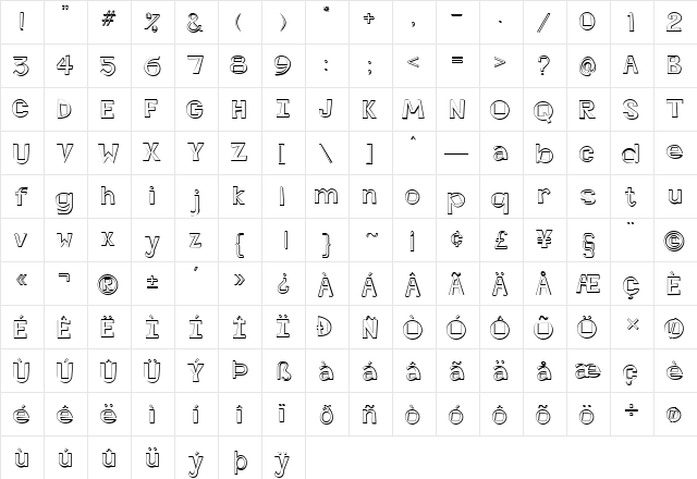 FZ JAZZY 7 3D Normal  glyph index