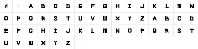 Bleak Chop Regular  glyph index
