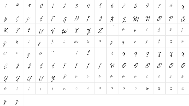 Rotove Regular  glyph index