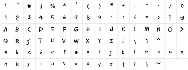 Mechanic Regular  glyph index