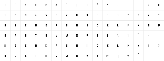 Public Enemies Regular  glyph index