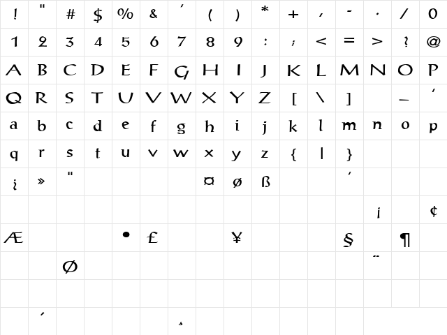 Seeing Things 5 Regular  glyph index
