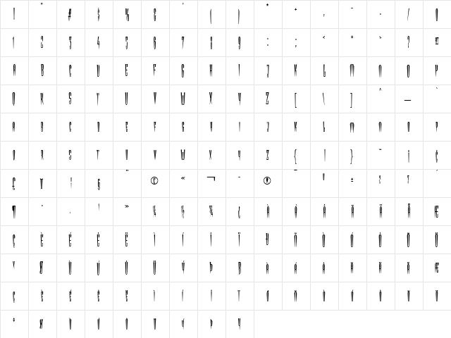 Girlfriend Fat  glyph index
