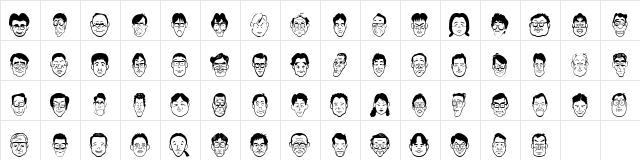 SakabePeople03 Regular  glyph index