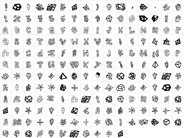Polygons Regular  glyph index