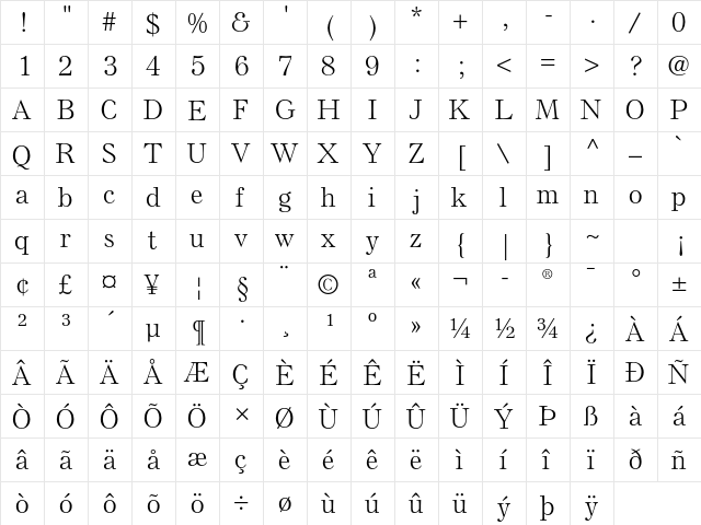 Else NPL Std Light  glyph index