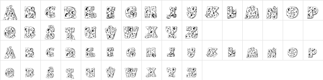 Mousy Cheesy Regular  glyph index