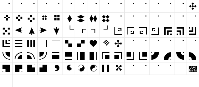Borderbats-Geo Regular  glyph index