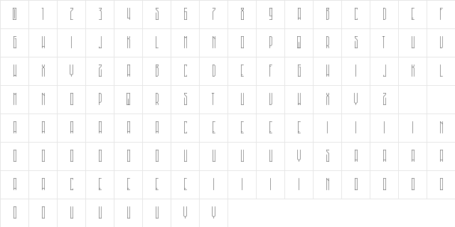 MadHouse Sans Regular  glyph index