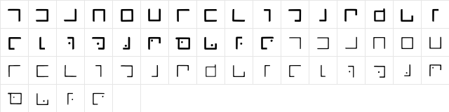 Ellians Clean Regular  glyph index
