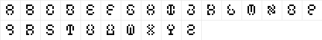 MacroFont Ishanan Regular  glyph index