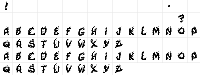 Rodeo Regular  glyph index