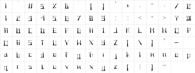 Angklung Awi Regular  glyph index