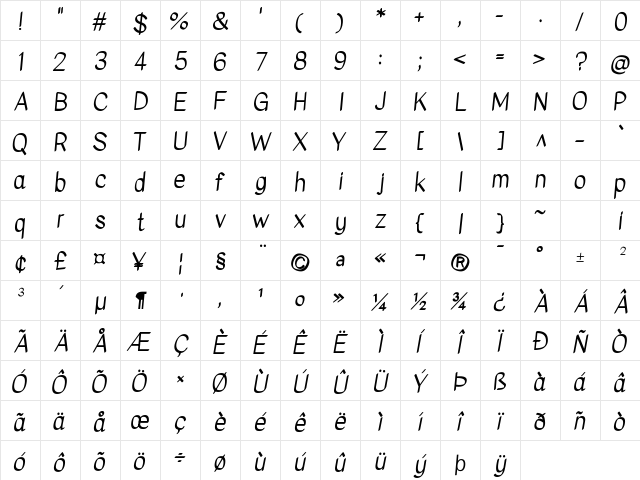 Kavivanar Regular  glyph index