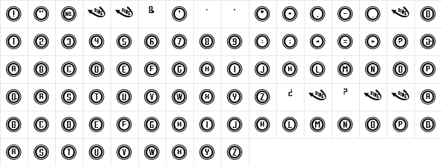 Get Thee Gone Regular  glyph index