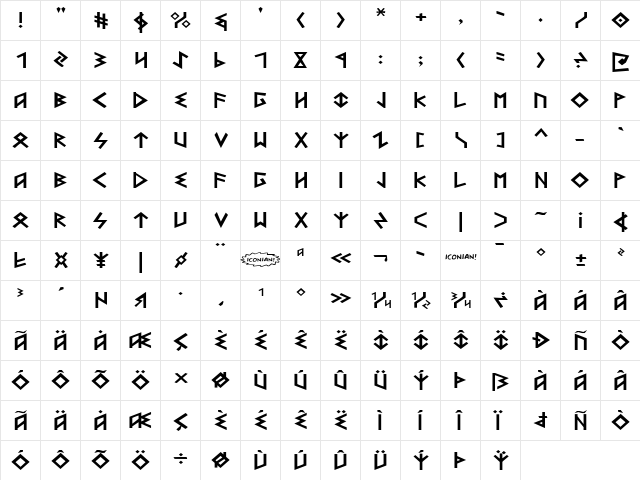 Heorot Expanded Expanded  glyph index