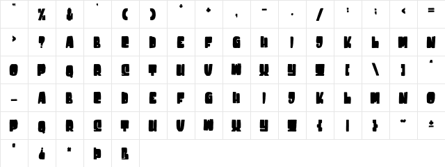 Destone Regular  glyph index