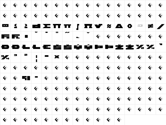 Beekman-SquareBoldExpert Regular  glyph index