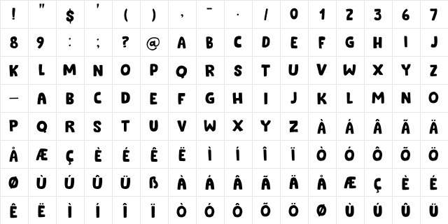 Cookie Supply DEMO Regular  glyph index