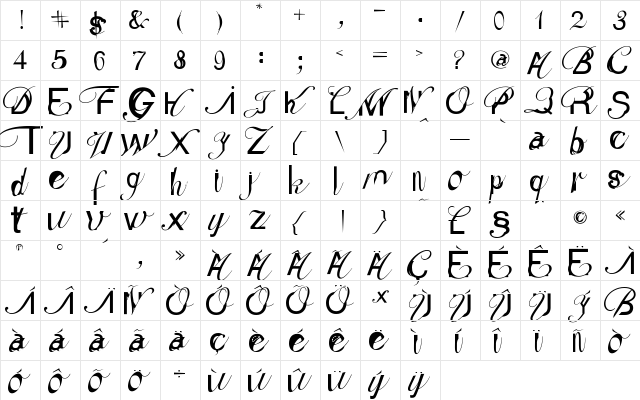 2RebelsUn Regular  glyph index