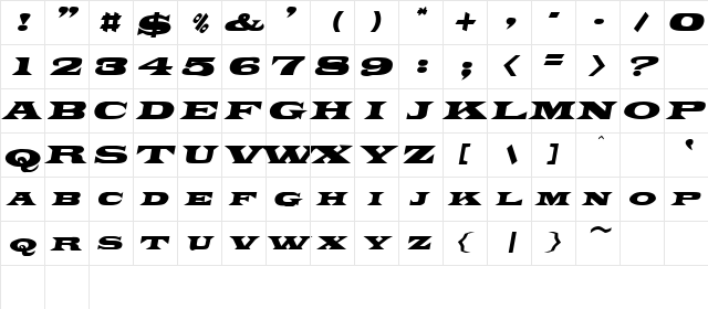 Nomen Bold-Oblique  glyph index