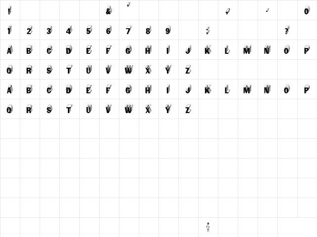 Salter Th Regular  glyph index