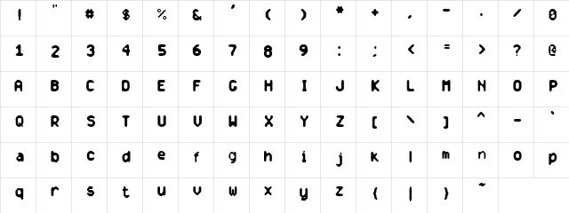 Banausia Regular  glyph index