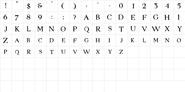 SlotSCapsSSK Bold  glyph index