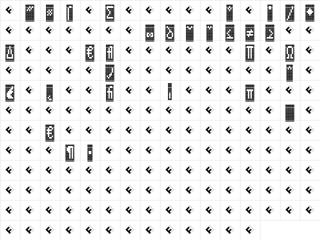 CallSix-NegativExp Regular  glyph index