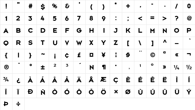 Bonn MediumCaps  glyph index