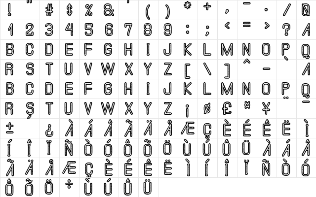 The Misty South St Regular  glyph index