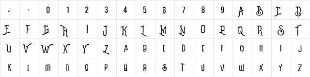 Revalina Regular  glyph index