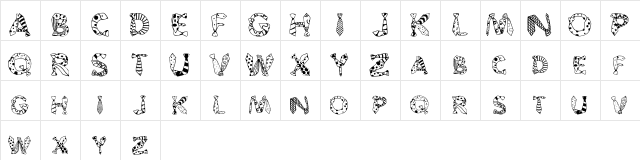 Daddy Tie Regular  glyph index