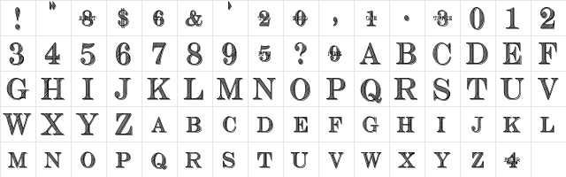 Cash Currency Regular  glyph index