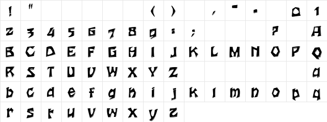 Houtsnee Shadow Regular  glyph index