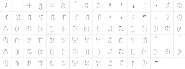 CK Baby Bottle Regular  glyph index