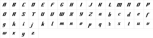 CuttingEnds FREE Regular  glyph index