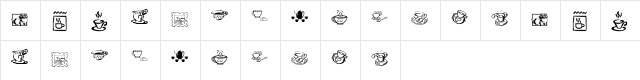 KR Teatime Dings Regular  glyph index