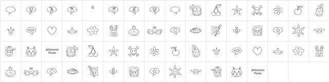 Jellodings Regular  glyph index