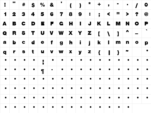 Communication 7 Regular  glyph index