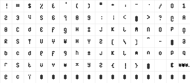 honey Normal  glyph index