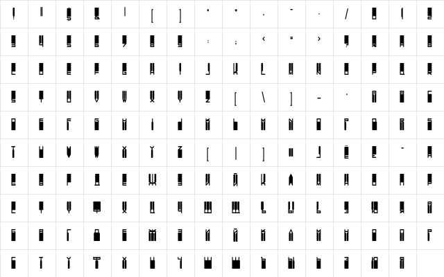DS VanishC Regular  glyph index