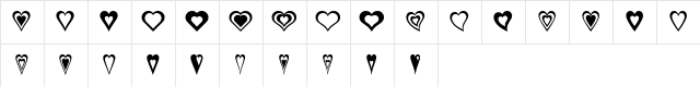 WE_Hearts Galore Regular  glyph index
