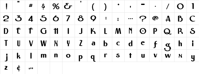 2 Nelson ShoCard Fat DNA Regular  glyph index