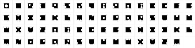 BPapeloig Regular  glyph index