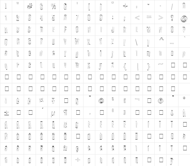 Blue Smolt Outtie  glyph index