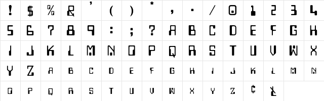 Checkbook Regular  glyph index