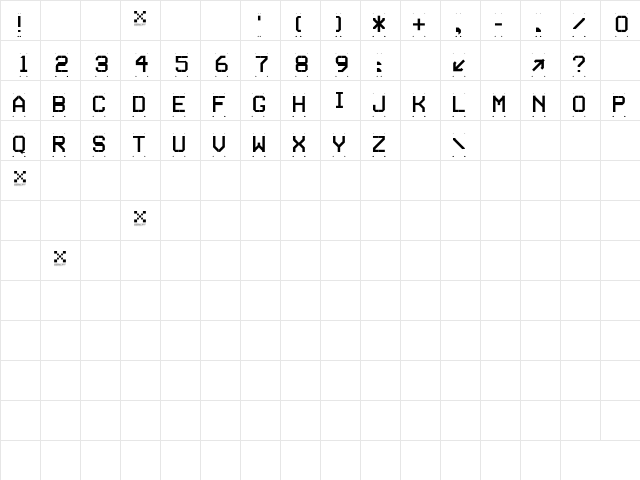 SERIESD Regular  glyph index