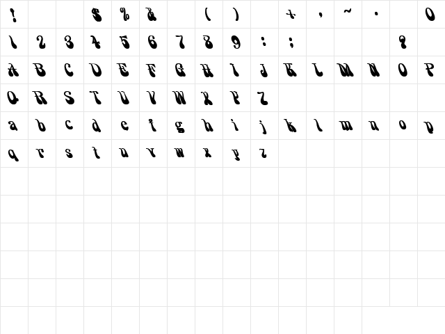 Pigs 2 Bold  glyph index